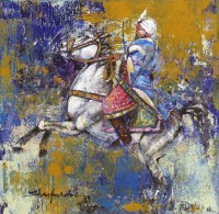 Shan Amrohvi, 12 x 12 inch, Acrylic On Canvas, Horse Painting, AC-SA-131